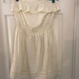 Strapless Express Dress cream and gold size Medium